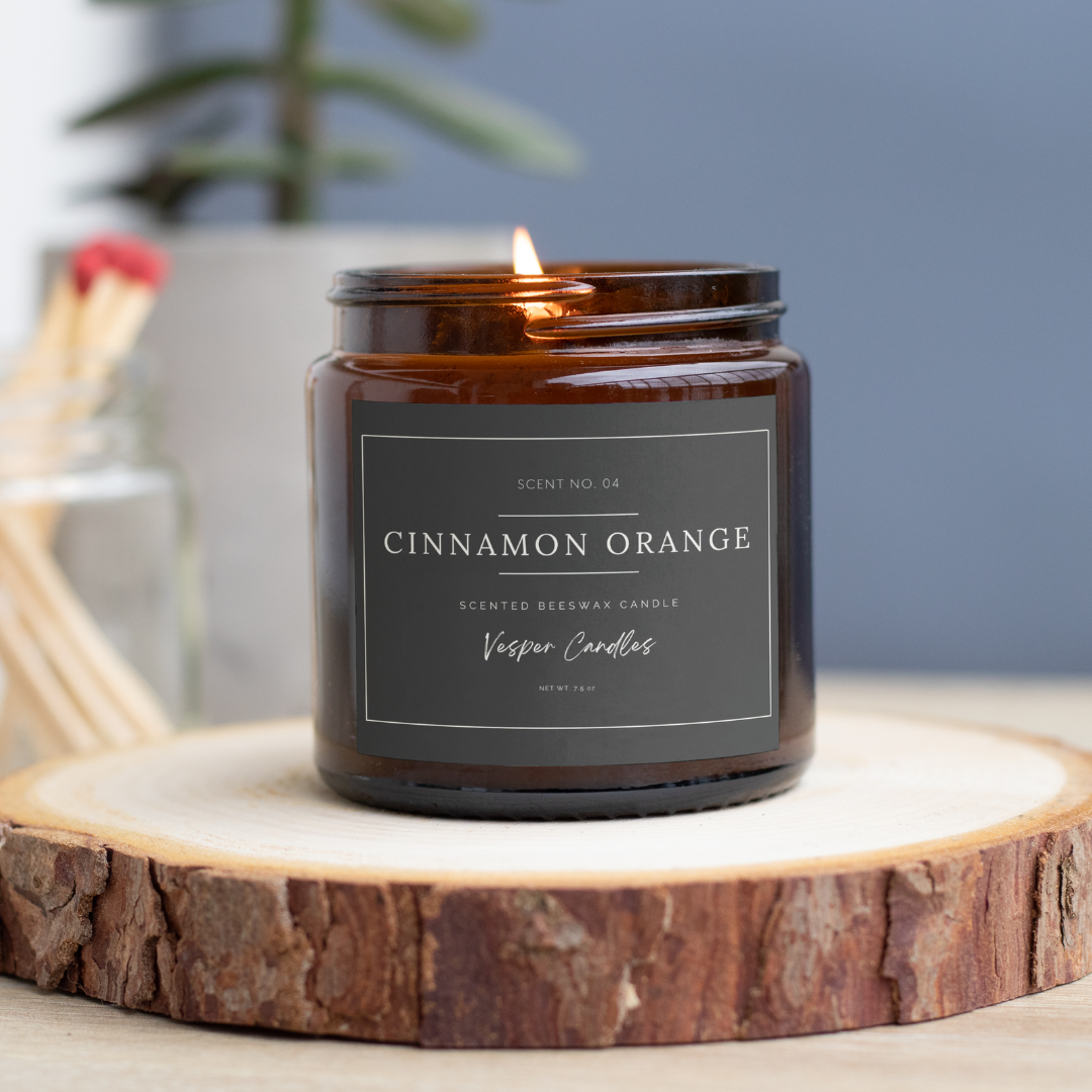 Cinnamon Orange Beeswax Candle