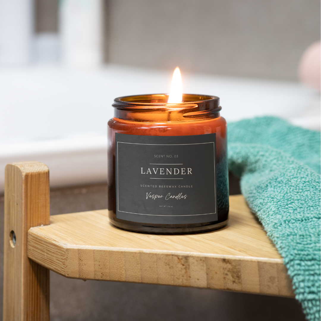 Lavender Beeswax Candle